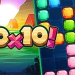 Färgglada blokkmönster med text 10x10!