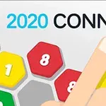 Ett finger pekar mot färgglada hexagoner med nummer och texten 2020 CONNECT ovanför