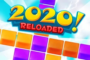 Färgglada block i lila och orange med texten 2020 Reloaded på en ljus bakgrund