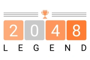 Numren 2048 är placerade i färgade rutor med en trofé ovanför och texten LEGEND under