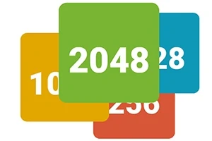 Färgglada nummerblock med siffrorna 1024, 2048, 128 och 256 överlappade på varandra