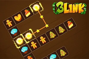 Kakbräden med julkakor, pepparkaksgubbar och granar sammanbundna av glödande linjer på brun bakgrund