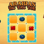 Ett tic-tac-toe-bräde med blå och röda spelpjäser på en gul bakgrund