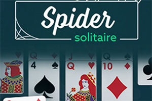 Kortspel med spelkort och texten Spider Solitaire ovanför