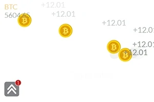 Gula bitcoin-symboler med siffror på vit bakgrund