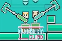 Nå flaggan vid mållinjen med blockmännen i blockvärlden