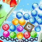 Färgglada bubblor med symboler inramade av grenar och en kedja i bakgrunden