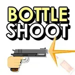 Hand håller i en pistol som skjuter mot en flaska med texten BOTTLE SHOOT ovanför