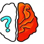 En illustration av en hjärna delad på mitten med en frågetecken på vänstra sidan och böljande linjer på den högra