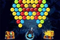 Bubbleskjutare där spelaren samlar in en gyllene kista på varje nivå