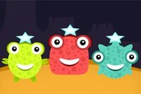 Studsa bubblorna mot de söta och färgglada monstren!