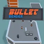 Spelkaraktärer på ett tak med texten Bullet Bender ovanpå