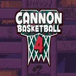 En logotyp med texten Cannon Basketball 4 framför en mörk bakgrund med graffitimotiv