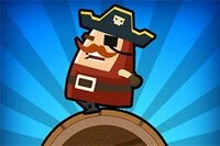 I Captain Pirate spelar du som en kapten som åker ner för ett berg i en tunna
