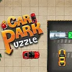 Flera färgglada bilar är parkerade i ett rutnät bredvid en stor titeltext