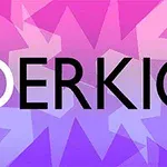Färgglatt gradientbakgrund med texten OERKIO i svart