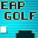 En pixlad datormuspekare pekar på texten CHEAP GOLF mot en turkosrandig bakgrund