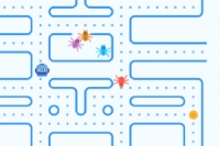 Ät så många bitar du kan i detta retro pixel-arkadspel Pac-Man