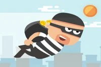 Spela som en tjuv som flyr från polisen på stadens tak