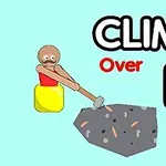 Tecknad figur i gul behållare som klättrar över en sten med texten CLIMB Over IT