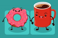 Flytta donuts till tallrikarna för att klara nivån