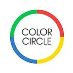 Färgglad cirkel bestående av gröna, röda, blåa och gula segment med texten COLOR CIRCLE i mitten