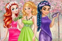 Tre prinsessor klär upp sig inspirerade av vårens nya färger