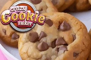 Chokladkakor på ett fat med en färgglad logotyp i det övre vänstra hörnet