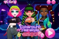 Prinsessor från olika länder samlas för en trendig Cyberpunk frisyrtävling