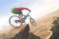 Delta i en mountainbike-utmaning i downhill-racing