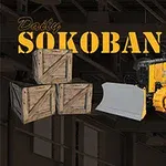 En gul bulldozer bredvid tre träboxar mot en mörk bakgrund med texten Daily Sokoban