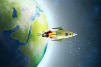 Försvara jorden genom att förstöra asteroider, samla ammunition och sköldar