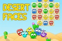 I mobilversionen av Desert Faces ska vi matcha 3 ansikten med samma färg