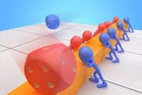 Dice Push är ett roligt tärningsspel med 3D-stickfigurer på en plattform