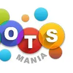 Färgglada cirklar med bokstäverna DOTS och ordet MANIA nedanför