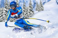 Det snöar idag. En  precis under  för spelet Downhill Ski Mobile.