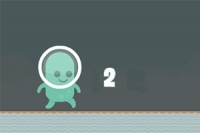 Fantastiskt plattformsspel med 2D grön alien