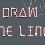 Texten DRAW ONE LINE med punkter och linjer på en mörk bakgrund