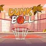 Basketkorgtavla i en färgglad stadsmiljö med palmer och en solnedgång