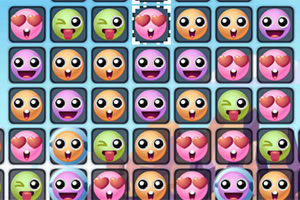 Färgglada emojis med olika ansiktsuttryck arrangerade i ett rutnät