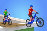 Enkel cykelsimulator med 3D-cyklar och ramper på byggnadstak