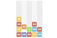 Vertikal version av det populära 2048-spelet med fallande block som i Tetris