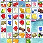 Ett rutnät med ikoner av olika frukter, grönsaker och blommor i ljusa färger