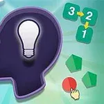 Silhuett av ett huvud med en glödlampa inuti och olika matematiska symboler samt former runt omkring
