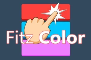 Hand som pekar på färgglada staplar med texten Fitz Color över