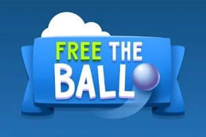 Texten FREE THE BALL visas på en blå banderoll med en molnliknande bakgrund och en skimrande boll