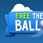 Texten FREE THE BALL visas på en blå banderoll med en molnliknande bakgrund och en skimrande boll