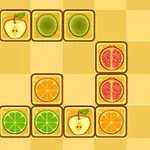 Illustration av fruktikoner ordnade i ett rutnät med äpple, lime, apelsin, kiwi och grapefrukt på en gul bakgrund