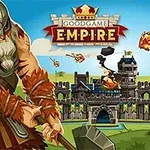 Goodgame Empire En krigare i vikingastil med en yxa stÄr framför ett slott som blir anfallit av brinnande projektiler
