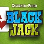 Två spelkort, en hjärter ess och en klöver knekt, med texten Black Jack i stora bokstäver mot en grön bakgrund